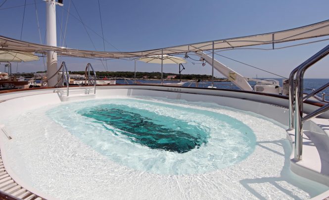 Large Jacuzzi pool on board