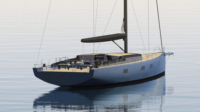 Tripp 90 sailing yacht under construction