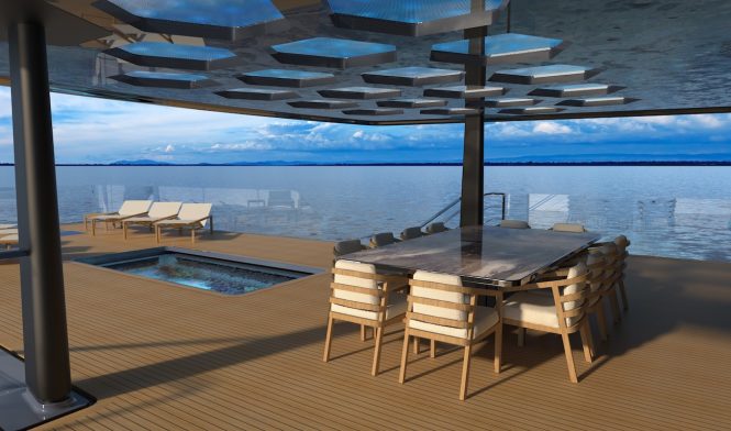 exterior deck with pool