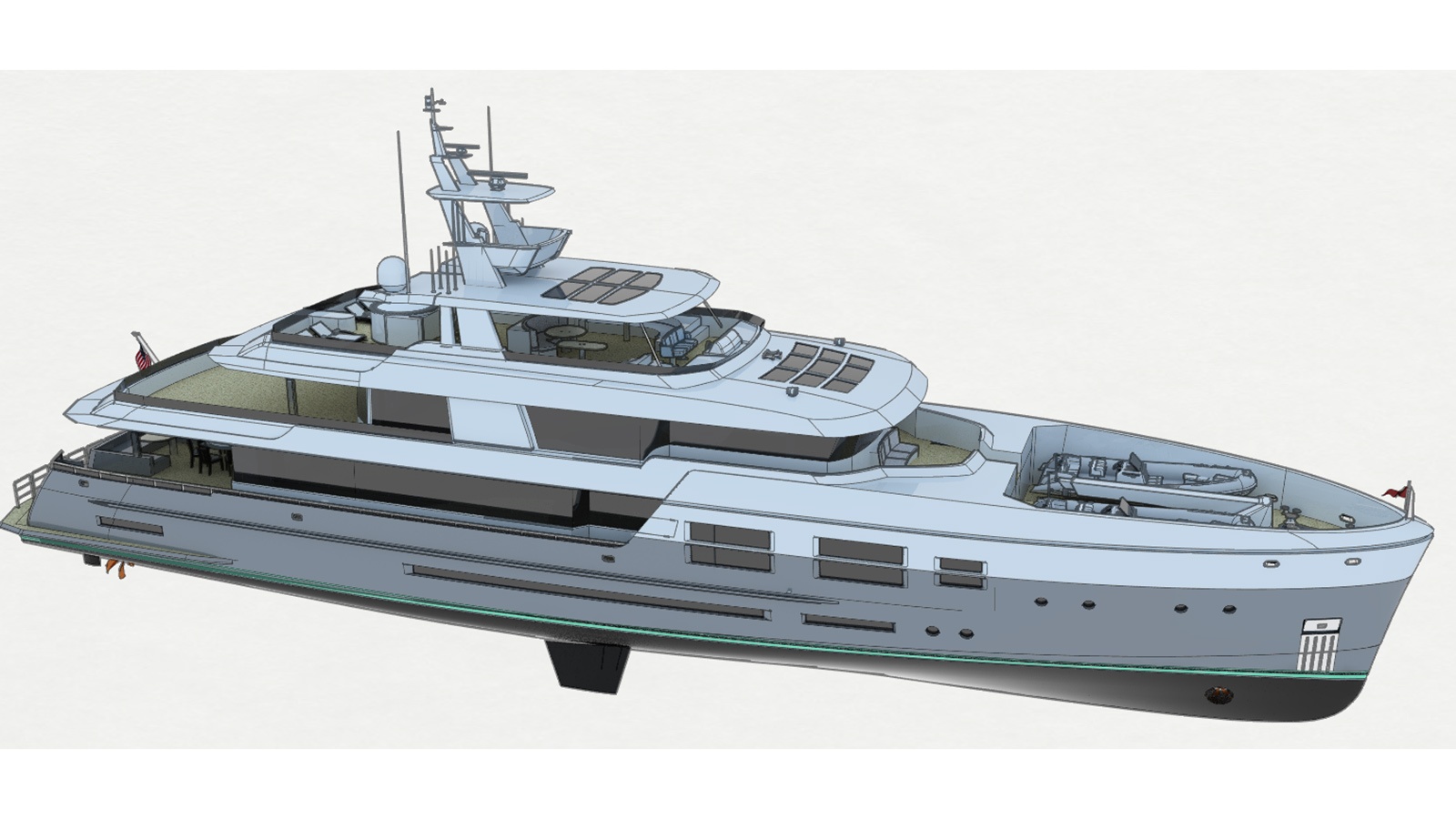 архитектура надводного корабля. тримаран для кругосветки. баржа для фотошопа вид сверху. Marine ocean engineering. Delftship уроки.
