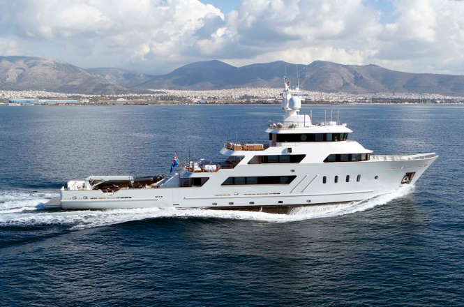 Luxury motor yacht ASPIRE cruising in the Mediterranean