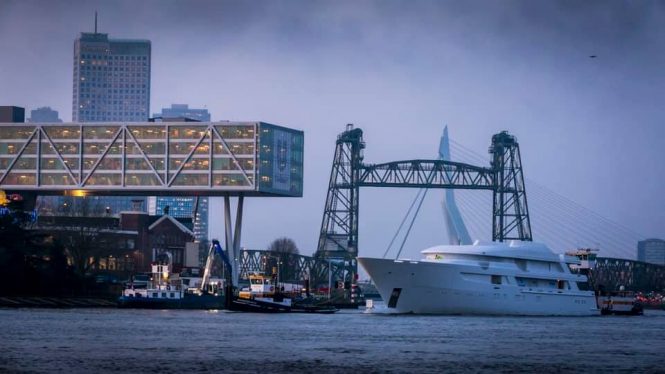 In photos: 76.50m Feadship PROJECT 707 on the move — Yacht Charter ...