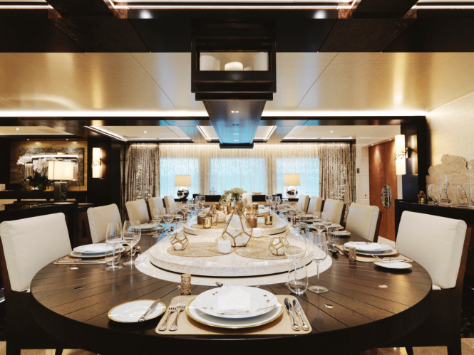 Huge dining table for the formal dinner and celebrations