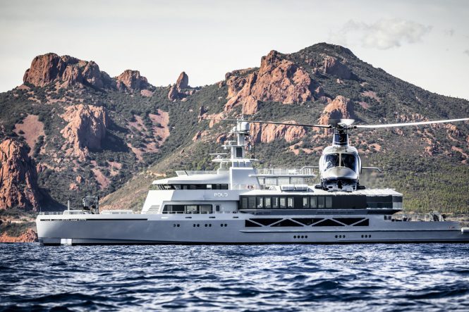 Mega yacht BOLD with Helicopter