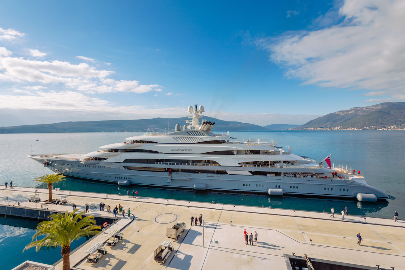 Ocean Victory mega yacht at Porto Montenegro