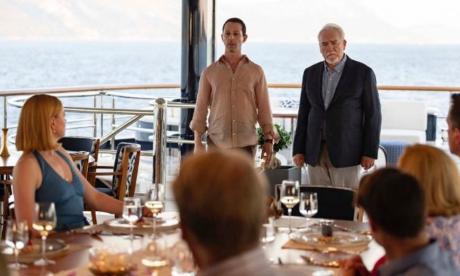 Season 2 finale of Succession filmed on board Mega Yacht Solandge - Photo © HBO