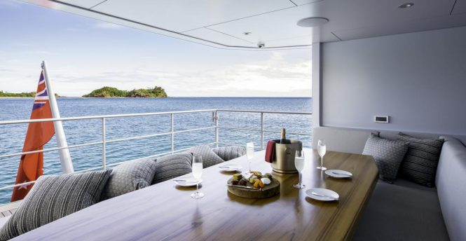 Three exterior dining options onboard