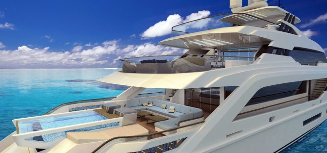 THUNDERBIRD 165' aft deck close up