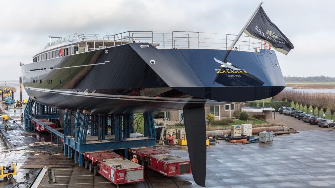 The spectacular SEA EAGLE II yacht by Royal Huisman ready for launch