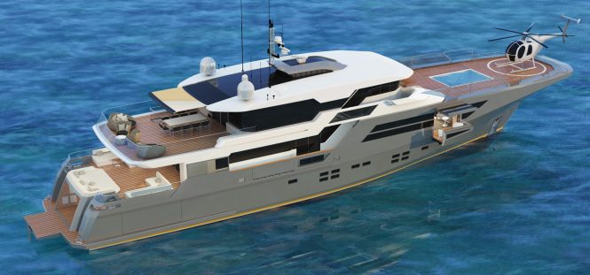 Thunderbird 130 with pool and helideck