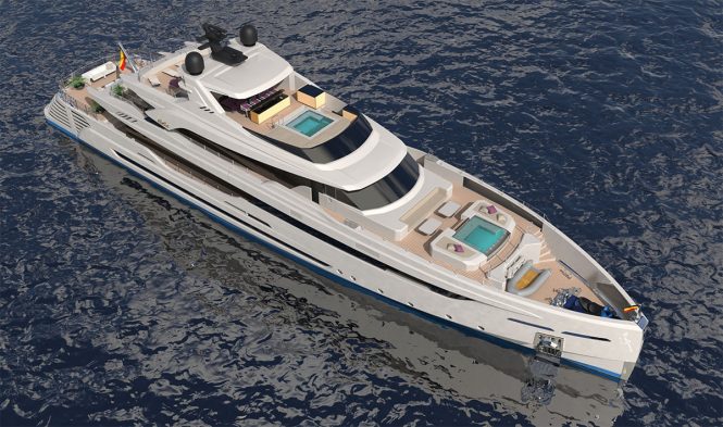 aerial view showing two pools