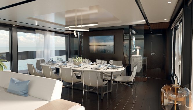 dining area in the saloon