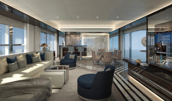 saloon and dining area