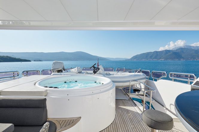 Jacuzzi aboard motor yacht
