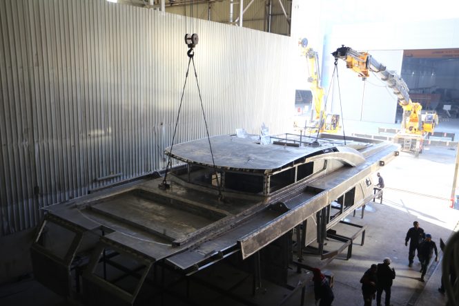 Bering 92 yacht under construction