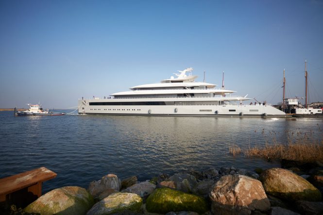 Largest Dutch super yacht MOONRISE launched at FEADSHIP - Photo © Feadship