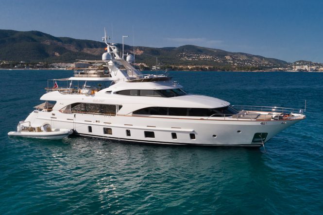 Luxury motor yacht ORSO 3 available for charter in the Balearics