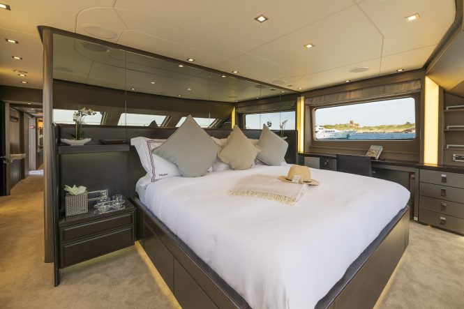 Master stateroom is located on the main deck offering great views