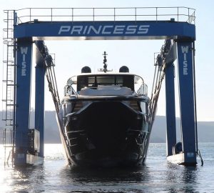 Princess X95 motor yacht hits water in Plymouth