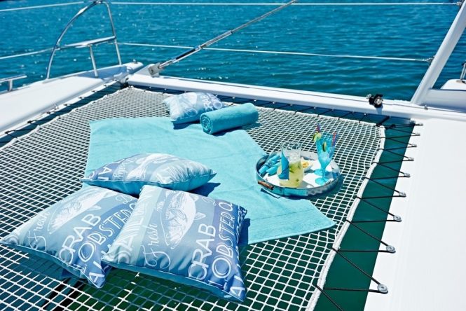 Sunbathing and relaxation on the trampoline