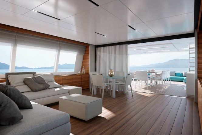 upper saloon with aft area