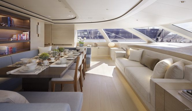 Interiors of the yacht
