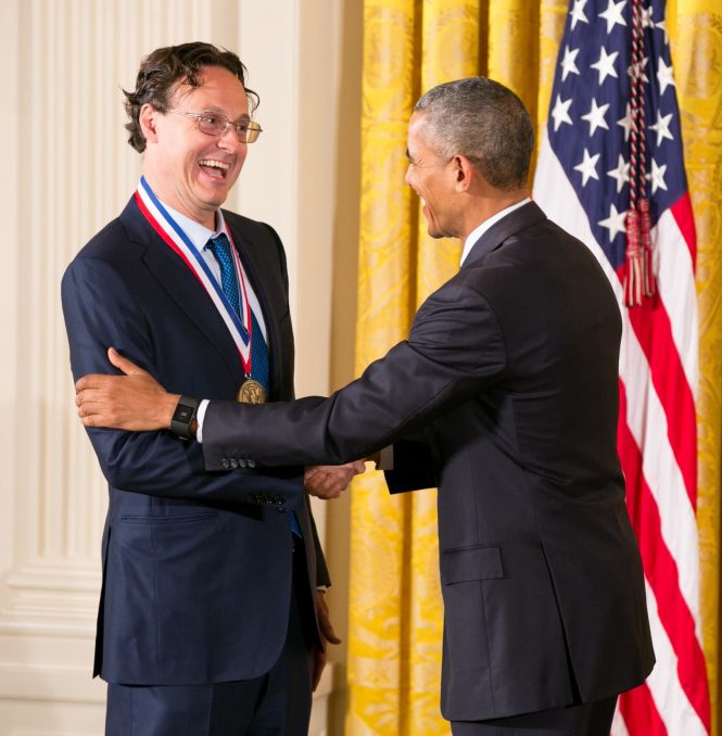 Jonathan Rothberg receiving the National Medal of Technology and Innovation from President Obama in 2015 (Image @ White House)