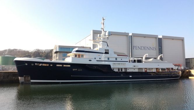 STEEL superyacht at the Pendennis shipyard