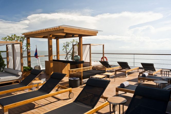 Simple luxury elegance of the sun deck