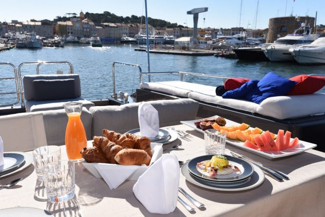 Breakfast served on board
