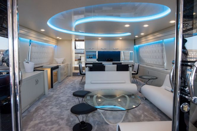 saloon in the evening