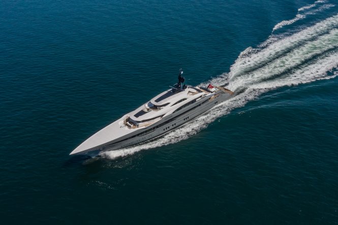 80m mega yacht TATIANA on sea trials