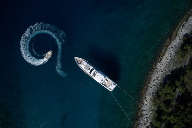 aerial view of Princess Lona in the Adriatic