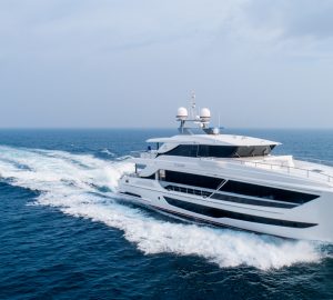 Motor yacht To-Kalon hits water at Horizon Yachts shipyard