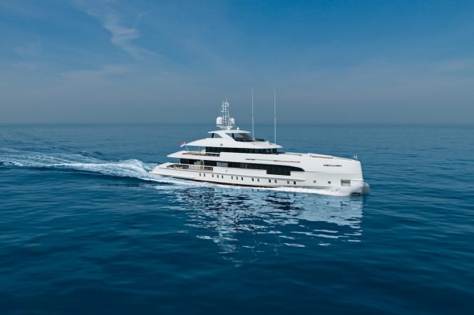 Luxury motor yacht AMARE II on sea trials 