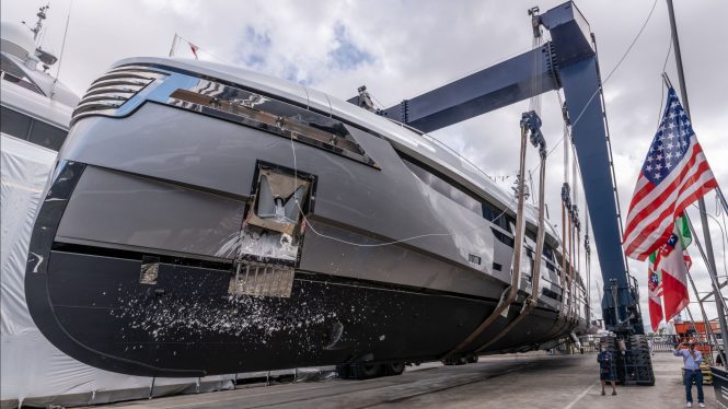 Vector 50 yacht EIV by Rossinavi getting ready for launch - © Photo credit by Michele Chiroli