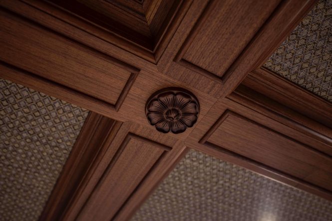 Wine cellar detail on board