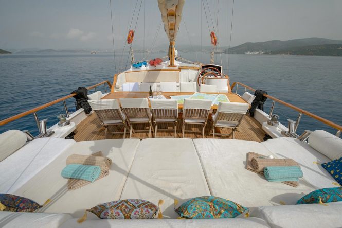 Exterior deck area with alfresco dining