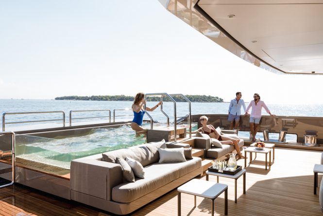 Amazing spaces with swimming pool on the aft deck