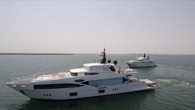 Majesty 100 yachts Harmony and Isla