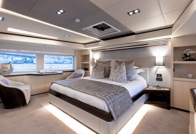 Spacious master suite with large windows