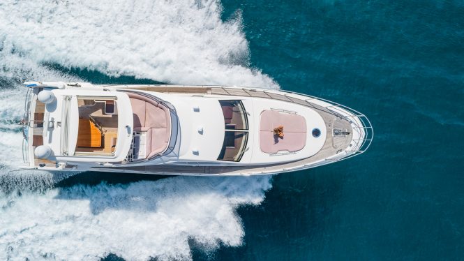 Aerial view of the yacht