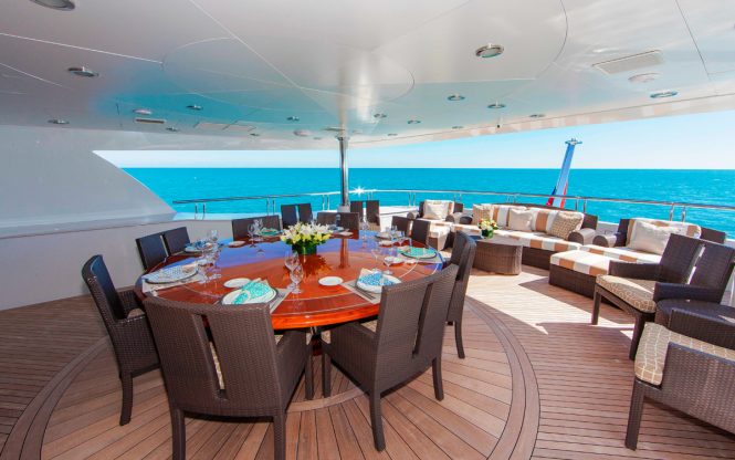 Spacious aft deck are ideal for entertainment and socialising