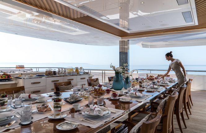 Wheelhouse aft deck breakfast - © Imperial - photo Jeff Brown