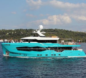 Motor yacht 7 DIAMONDS hits water at Numarine in Turkey