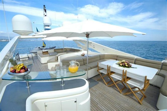 Sun deck of the motor yacht TWO KAY