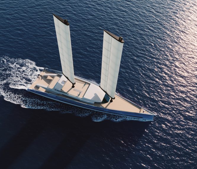 Aerial view the of the yacht © Merveille Yachting