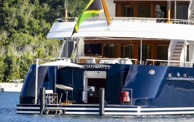 Aft view of the yacht