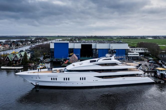 Feadship's Project 816 Was Launched From Its Amsterdam Shipyard