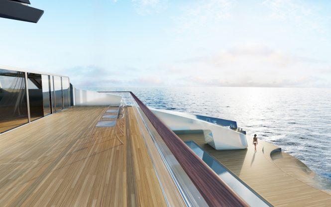 Vast on deck areas with massive beach club area for unlimited fun and entertainment © Merveille Yachting